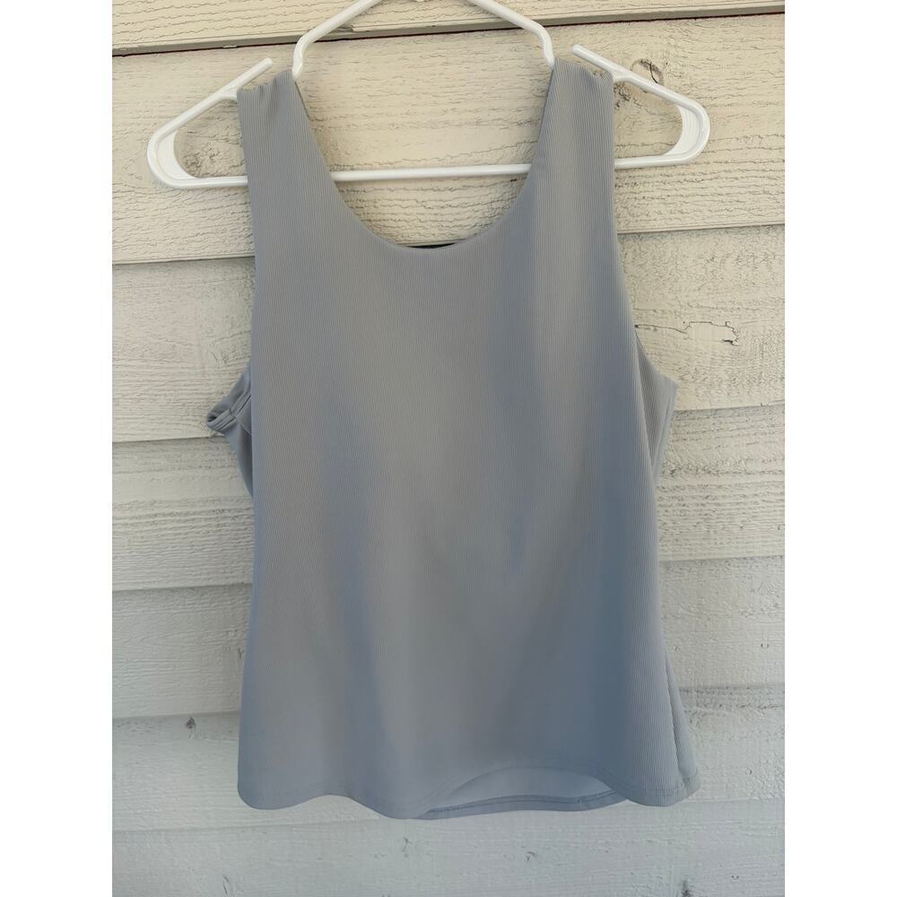 32 Degrees Cool Ribbed Gray Performance Tank Top Size Large Athletic Athleisure - Picture 3 of 5